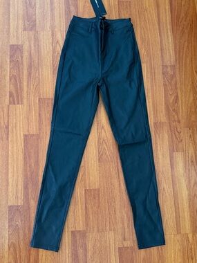 Fashion Nova Black Sammie High Rise Faux Leather Pants